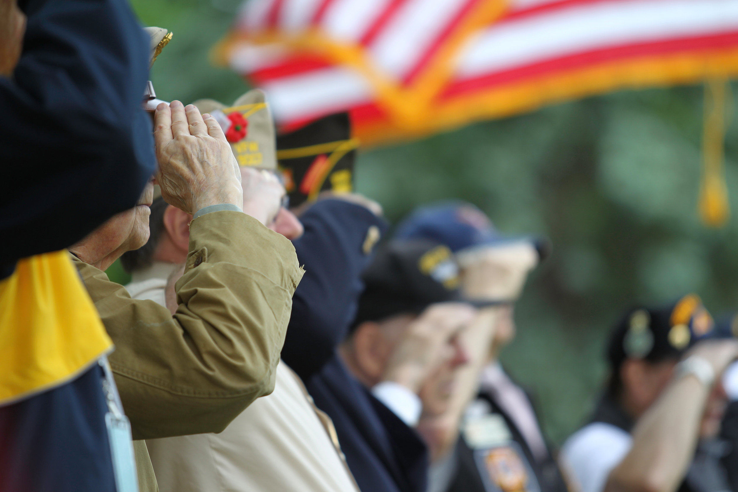 Veterans Salute US Flag